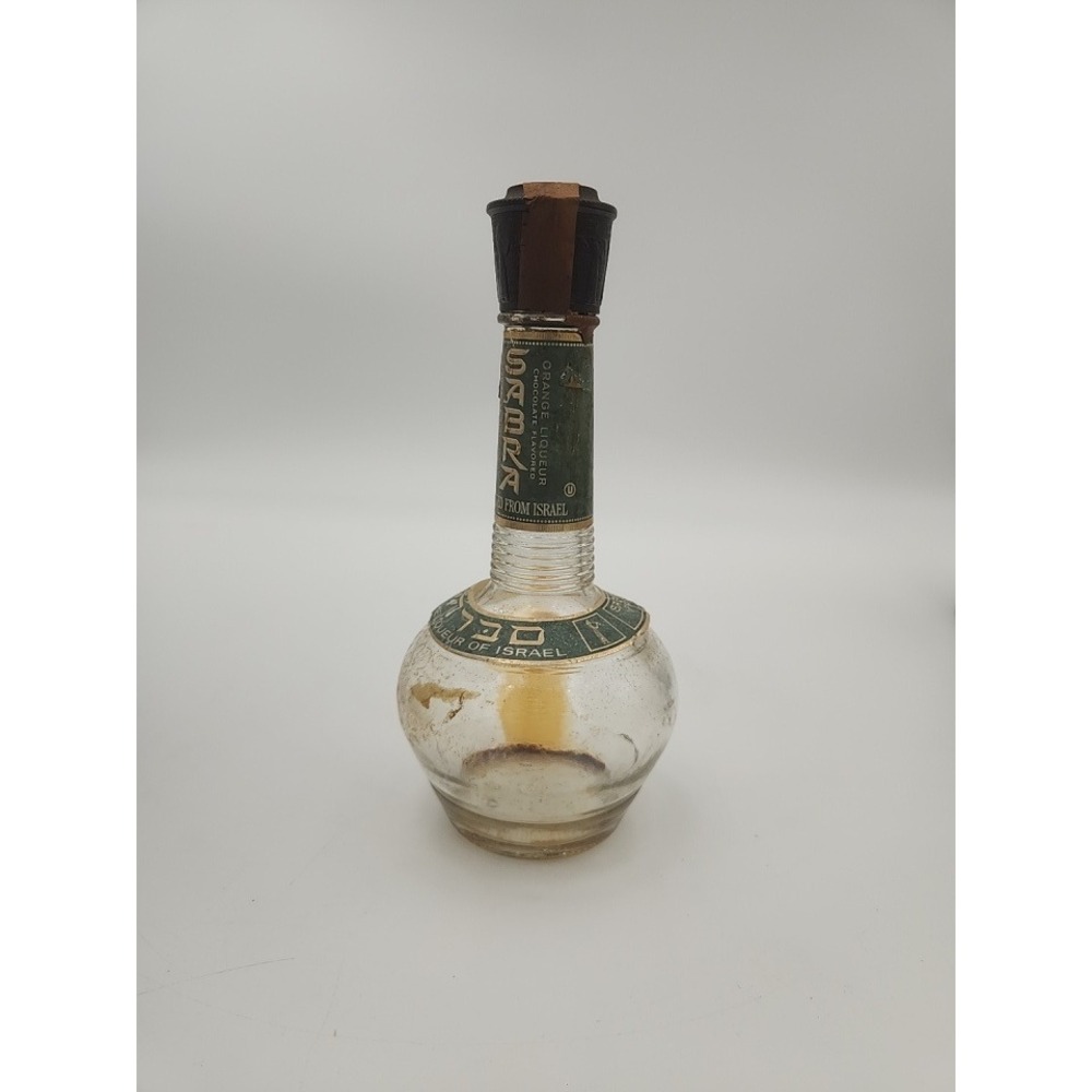Vintage Sabra Orange Chocolate Liqueur Empty Glass Bottle‎ Israel Park Avenue NY